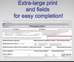 DOT FMCSA Medical Examiner Certificate / DOT Medical Cards Laminated / MCSA-5876