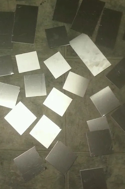 Stainless steel scraps 18 gage Plate random sizes 2 ” to 5 ” TEN PIECE LOT