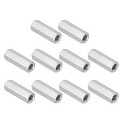 PATIKIL 3/8″-16 UNC 304 Stainless Steel Hex Coupling Nuts, 10Pcs 2″ Length Fu…