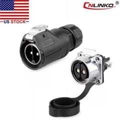 CNLINKO 2 Pin 50A Power Connector Male Plug & Female Socket Waterproof IP67