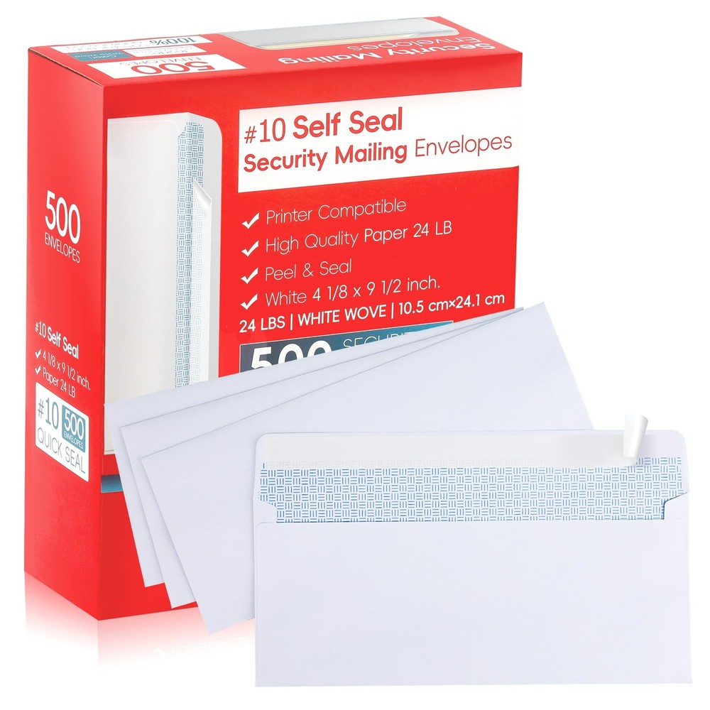 Zzrywuty #10 Letter Size Mailing Envelopes for Business, 4.125 x 9.5 inches