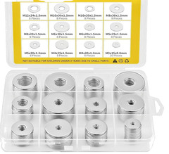 108Pcs 304 Stainless Steel Flat Washers, Fender Washers Assortment Kit 12 Sizes