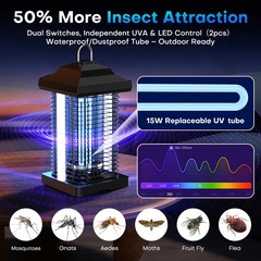 Avaxo Bug Zapper Outdoor Wavelength Uv 50000H Led Lamps 1/2 Acre Coverage 5