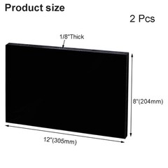 High-Density Polyethylene (HDPE) Plastic Sheet 1/8″ Thick 8″ X 12″- Black HDP…