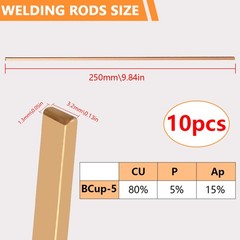 10-40 Sticks Brazing Rod BCuP-5 15% Silver for HVAC & Industrial Applications