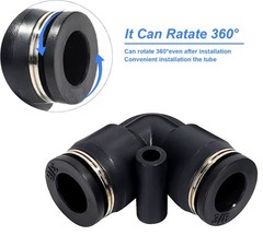 Push To Connect Fittings Elbow For 3/8” OD Pneumatic Air Line Hose 90° 5Pcs