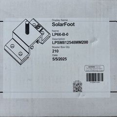 S-5! SolarFoot LP66-B-0 Metal Roof Solar Mount Brackets Master Box 210 Qty