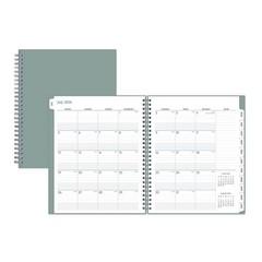 Blue Sky 7″x9″ 2026-2027 Hybrid Work Planner Solid Clary Sage Safety Wirebound