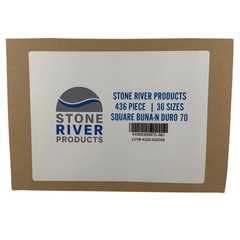 Industrial Square Buna-N Duro 70 Kit | 436 Pcs 36-Size (Lathe Cut Washer Rings)