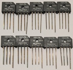 10 X 4 Amp 600 Volt Low Profile Bridge Rectifier – 600V 4A Inline Compact Diodes