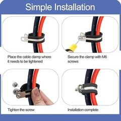 25 PCS 1Inch Cable Clamps,Rubber Cushioned Insulated Clamp,Stainless Steel Wir..