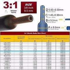 Blue Heat Shrink Tubing 3/8 Inch 9.5mm 31 Ratio 20ft 6.1M Marine Grade