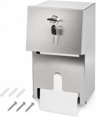 Commercial Double Rolls Toilet Paper Dispenser Holder,Heavy Duty Stainless Steel