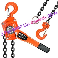 3 Ton 6600lbs Capacity Come Along Manual Lever Chain Hoist 20FT G80 Chain