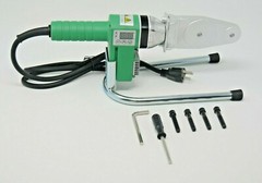 110V – HDPE Pipe Fusion Welding Tool w/ Case & 1/2, 3/4, 1 & 1-1/4″ IPS Sockets