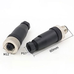 M12 Sensor Connector 4/5/8/12 Pin Male/Female Straight/Right Angle Plug 0cn PG7