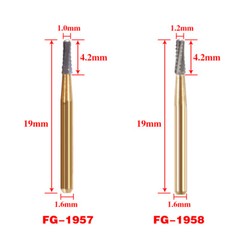 1-20 packs FG1957/FG1958 High Speed Dental Tungsten Carbide Crown Cutting Burs