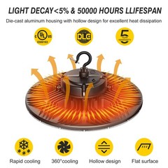 480V 150W LED Garage Light UFO High Bay Light Commercial Warehouse Barn Fixtures