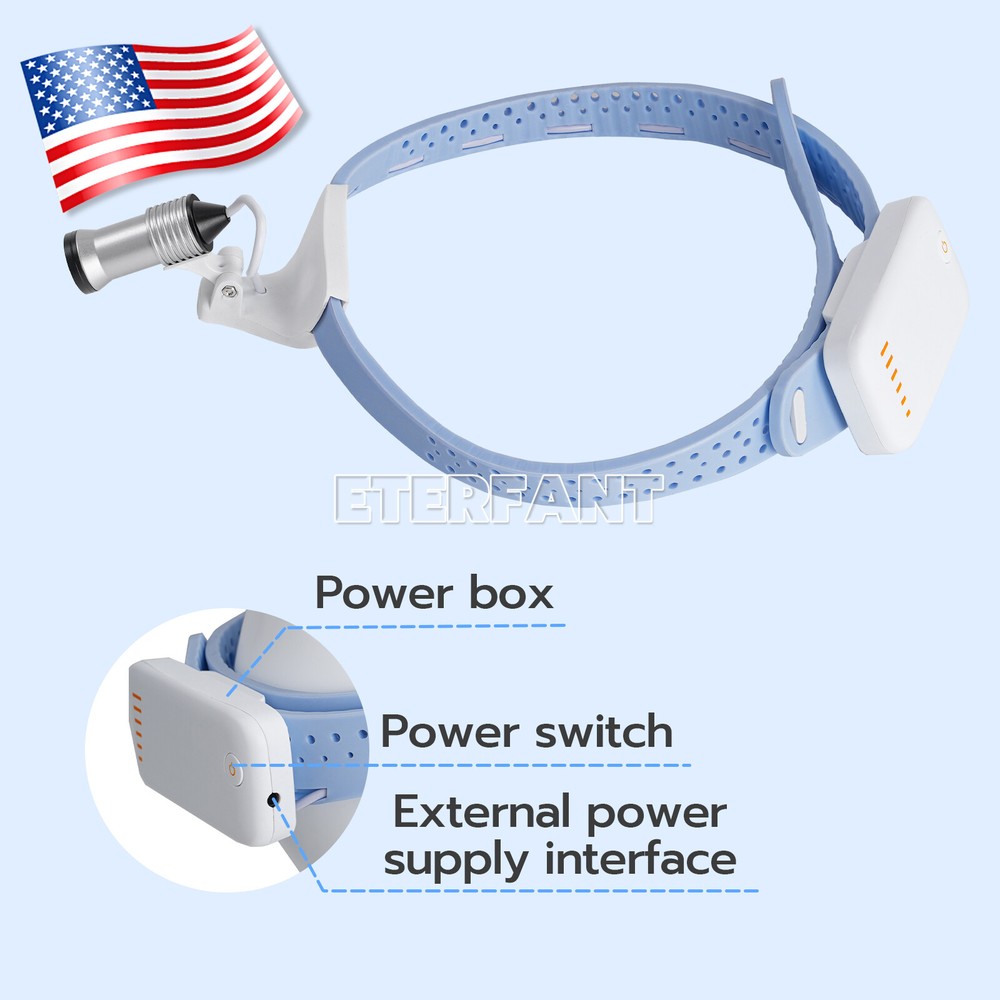 ETERFANT 5W LED Lightweight Silicone Headlamp Dental Surgery Medical Blue