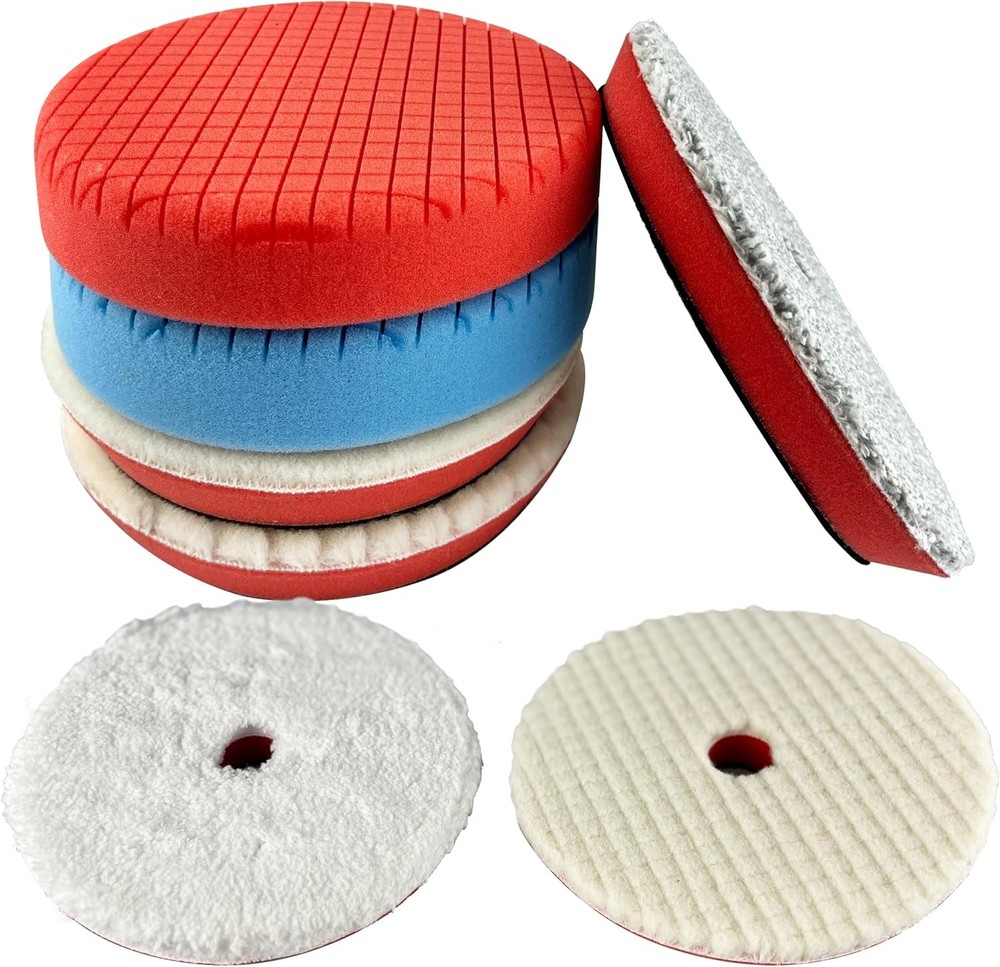 7PCS Buffing and Polishing Pad Kit, Compound Buffing Sponge Pads Cutting Pol