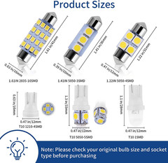42 Pieces Interior Car Lights, Super Bright White Dome Map Tail Cab Lights Bulb
