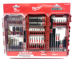 Milwaukee 75 Pc Impact Drill Drive & Fasten Bit Set Shockwave 48-32-4098 NEW