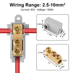 6 AWG T Type Wire Connector Nut Kit 10Pcs 80A Splicing Terminal Quick Wiring