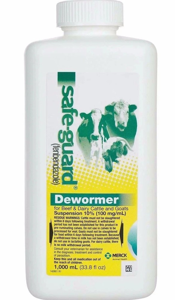 Safe-Guard Fenbendazole 10% Dewormer Cattle Sheep Goat 1L Merck EXP 09/27.