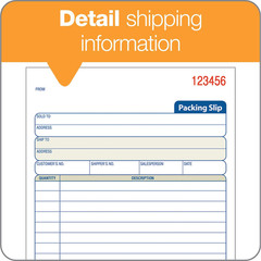 Packing Slip Book, 3-Part, Carbonless, 5-9/16 X 7-5/16 Inches, 50 Sets