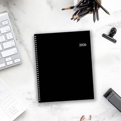 2026 Weekly/Monthly Planner 8.5"x11" Enterprise Black