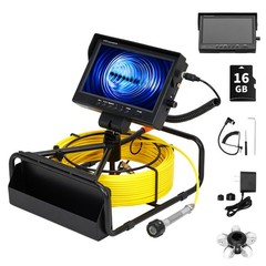 98.4FT Sewer Pipe Inspection Camera with 9″ LCD DVR 23mm IP68 Probe and Locator