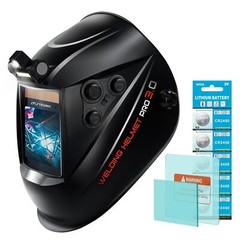 Panoramic 180° View True Color Auto Darkening Welding Helmet with 4 Arc Sensors