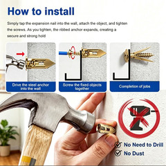 160Pcs Self-Drilling Drywall Anchors with Screws, Metal Wall Anchor Kit