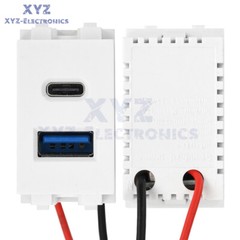 Type 128 USB Power Module 220V Socket 5V 2.1A USB+Type-C Charge Socket Module