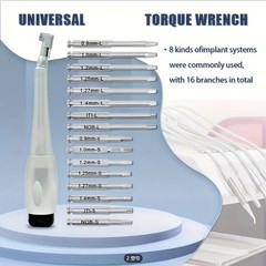 1BOX Dental Torque Driver Torque Wrench Handpiece Universal Dental 16 Drivers