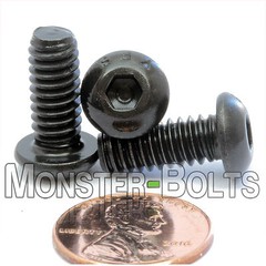 1/4-20 Button Head Socket Cap Screws, Alloy Steel w/ Black Oxide, US SAE Coarse