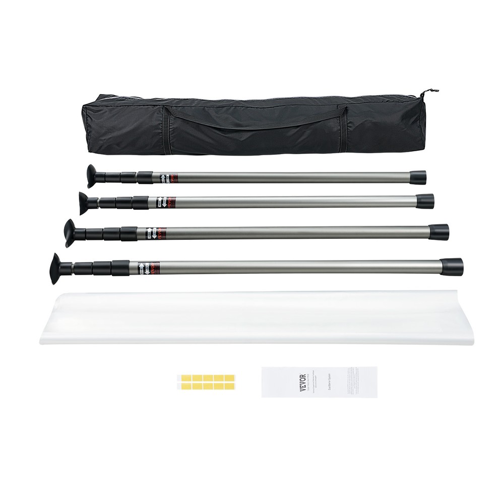 VEVOR Dust Barrier Poles 10 Ft with 4 Telescoping Poles Dust Barrier System