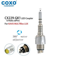 COXO Dental Fiber Optic High Speed Handpiece Air Turbine LED Coupling 6Hole