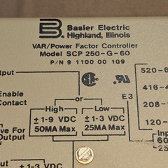Basler Electric SCP 250-G-60 VAR/Power Factor Controller 9 1100 00 109
