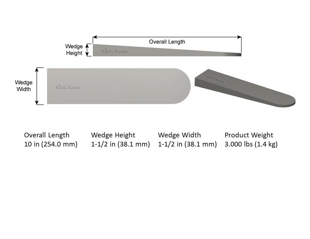Ajax Tools 886 Wedge – 10″L X 1-1/2″H X 1-1/2″W