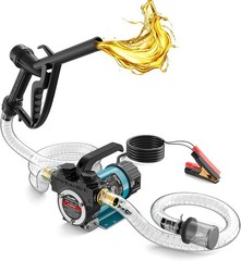 200W Fuel Transfer Pump Electric Diesel Kerosene Pump 12V 13GPM Nozzle Hoses