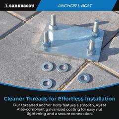Sandbaggy 1/2″ x 18″ Threaded Concrete Anchor L-Bolts – Hot Dipped Galvanized