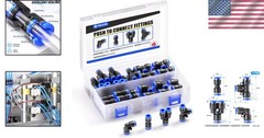 High Pressure 1/2 Inch Push to Connect Fittings – 40 Piece for Pneumatic Systems
