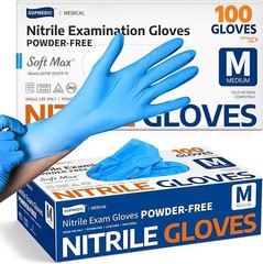 Supmedic Medical Soft Max™ Nitrile Exam Gloves, 100 Count Latex-Free Powder-Free