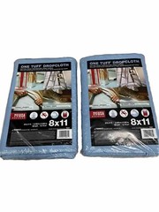 Trimaco One Tuff 10 Mil Paper/Plastic 8-ft x 11-ft Drop Cloth (2 PACK)