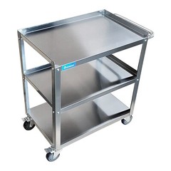 15 in. x 24 in. x 33 in. Stainless Steel 3-Shelf Utility Cart