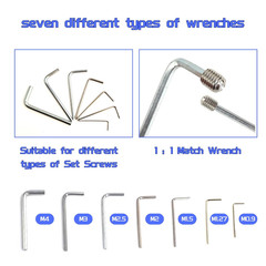 68 Pcs 24 Sizes Set Screw Assortment Kit, Metric Hex Socket Grub Screws, 304