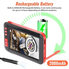 4.3inch HD LED Industrial Endoscope Borescope 1080P 8mm Inspection Camera IP67