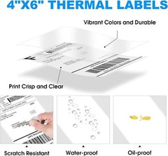 500/Stack 4×6 Fanfold Direct Thermal Shipping Labels Perforated Mailing Labels