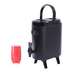 11.42*7.09*12.6in 2.11Gal Black Oval Insulated Beverage Dispenser W/ Thermometer